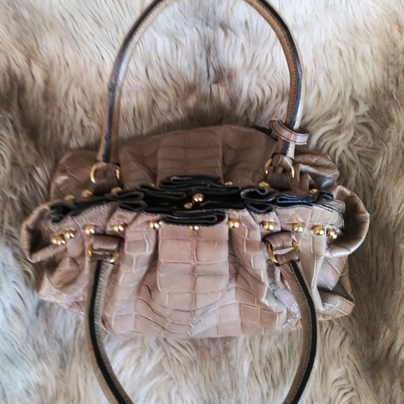 Valentino Crocodile Tan Bag - Picture 7 of 11